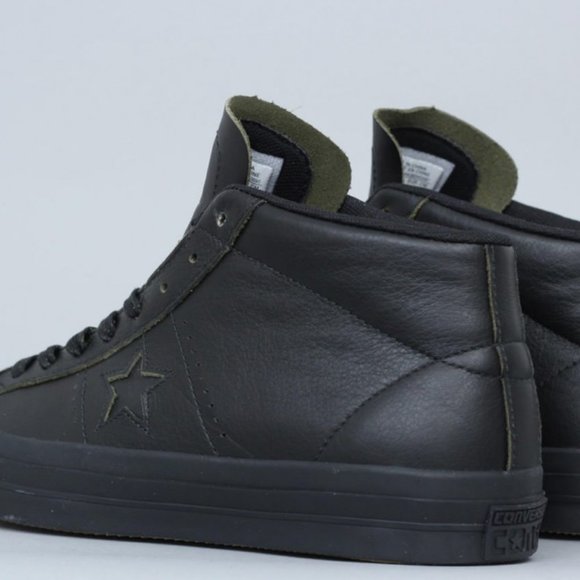 NIB Converse One Star Pro Mid Rub Off Leather Black 155518C - Picture 6 of 12